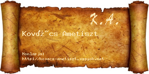Kovács Ametiszt névjegykártya
